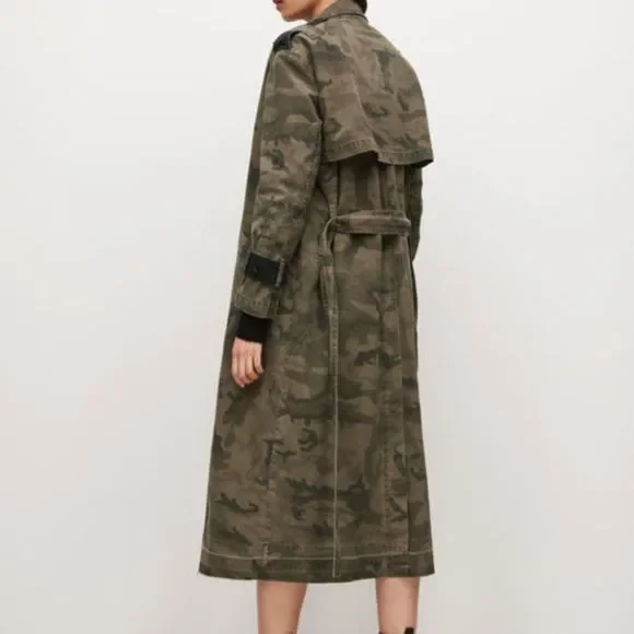 Allsaints camouflage denim trenchcoat